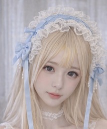 almo（アルモ）の「【Bls】【ZA】【Bling Leads】編み上げレース ヘッドドレス(BL)（その他ヘアアクセサリー）」