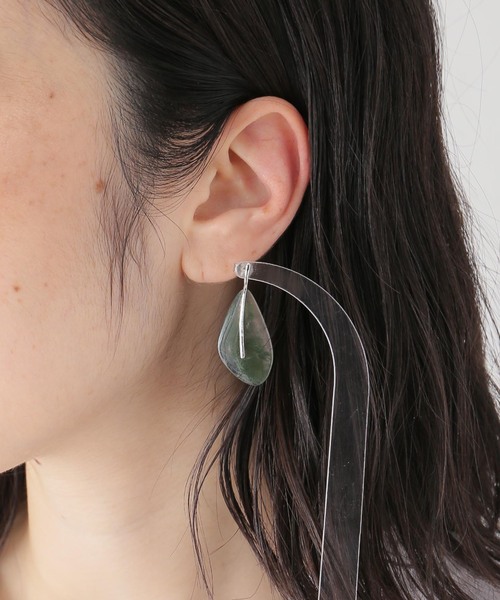 FRAMeWORK（フレームワーク）の「ABOAB/アボアブ ストーンリーフ ピアス（ピアス（両耳用）・レディース・グリーン/ライトグレー・FREE）」の11枚目の写真