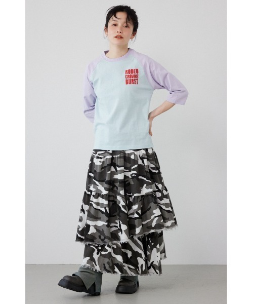 RODEO CROWNS WIDE BOWL(ロデオクラウンズワイドボウル)の「Ink Logo ラグランTシャツ(Tシャツ/カットソー・レディース・ホワイト系その他/カモフラージュ/ブラック系その他/ブルー系その他2・SMALL/MEDIUM)」の13枚目の写真