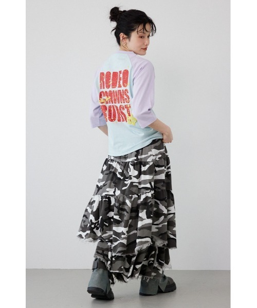 RODEO CROWNS WIDE BOWL(ロデオクラウンズワイドボウル)の「Ink Logo ラグランTシャツ(Tシャツ/カットソー・レディース・ホワイト系その他/カモフラージュ/ブラック系その他/ブルー系その他2・SMALL/MEDIUM)」の14枚目の写真