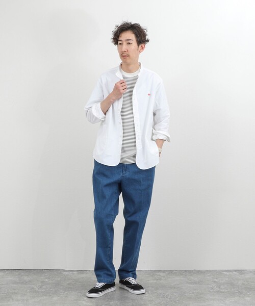 DANTON（ダントン）の「【DANTON】オックスフォード バンドカラーシャツ 長袖 26SS（DT-B0280SOX）（シャツ/ブラウス・メンズ・キナリ/ブルー/ホワイト・38/40/42/44）」の16枚目の写真