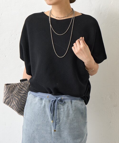 Jena espace merveilleux(ジェナ エスパスメルヴェイユ)の「ホールガーメントアシメKN(ニット/セーター・レディース・ブラック/パープル/オフホワイト・FREE)」の20枚目の写真