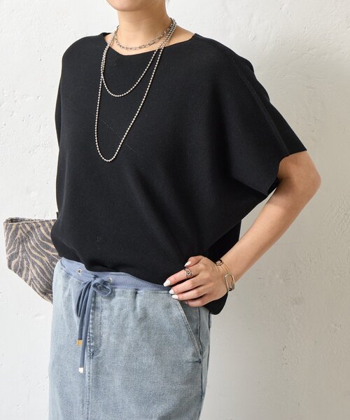 Jena espace merveilleux(ジェナ エスパスメルヴェイユ)の「ホールガーメントアシメKN(ニット/セーター・レディース・ブラック/パープル/オフホワイト・FREE)」の21枚目の写真
