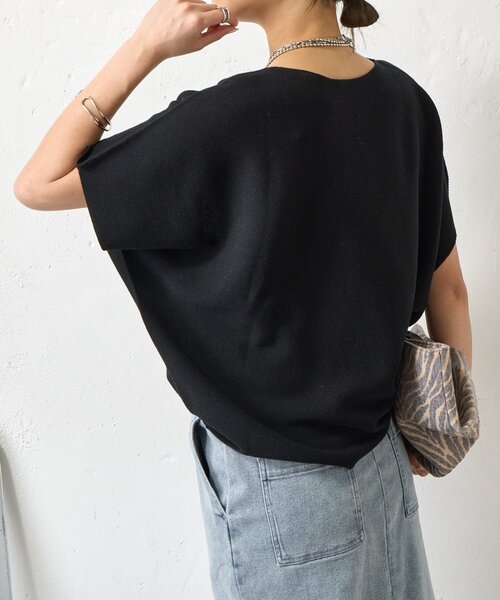 Jena espace merveilleux(ジェナ エスパスメルヴェイユ)の「ホールガーメントアシメKN(ニット/セーター・レディース・ブラック/パープル/オフホワイト・FREE)」の22枚目の写真