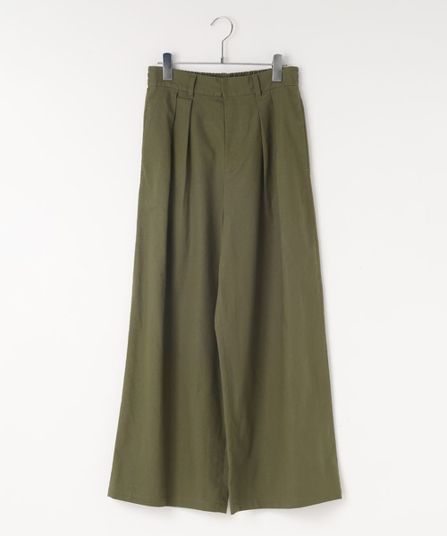 LOWRYS FARM（ローリーズファーム）の「ソフリネンワイドパンツ 621564（スラックス・レディース・ベージュ系その他/ブルー系その他/アイボリー/ブラック/ブラウン系その他/カーキ・MEDIUM/LARGE）」の5枚目の写真