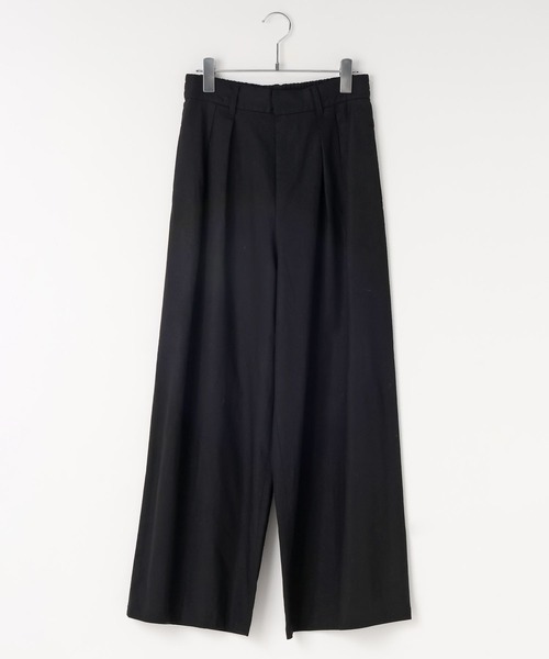 LOWRYS FARM（ローリーズファーム）の「ソフリネンワイドパンツ 621564（スラックス・レディース・ベージュ系その他/ブルー系その他/アイボリー/ブラック/ブラウン系その他/カーキ・MEDIUM/LARGE）」の2枚目の写真