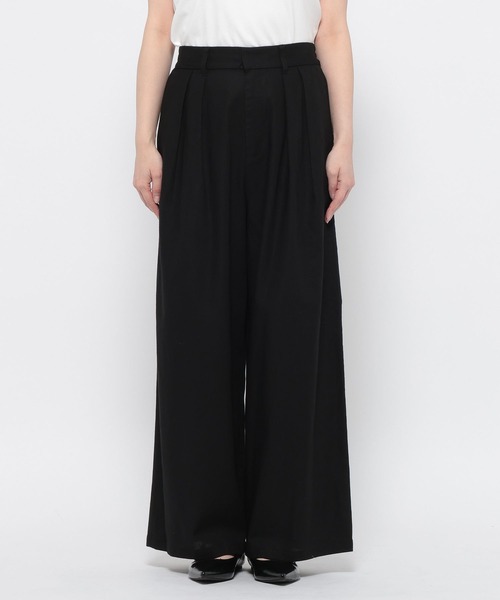 LOWRYS FARM（ローリーズファーム）の「ソフリネンワイドパンツ 621564（スラックス・レディース・ベージュ系その他/ブルー系その他/アイボリー/ブラック/ブラウン系その他/カーキ・MEDIUM/LARGE）」の13枚目の写真