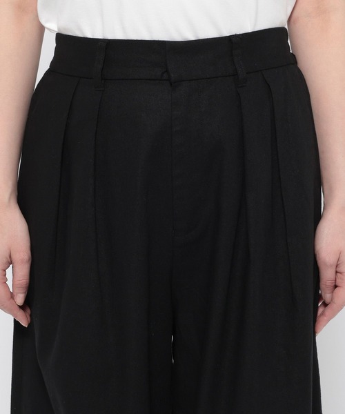 LOWRYS FARM（ローリーズファーム）の「ソフリネンワイドパンツ 621564（スラックス・レディース・ベージュ系その他/ブルー系その他/アイボリー/ブラック/ブラウン系その他/カーキ・MEDIUM/LARGE）」の16枚目の写真