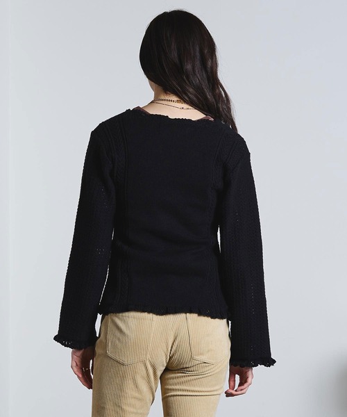 ROSE BUD（ローズバッド）の「(mag.by c)FLOWER EMBROIDERY KNIT CARDIGAN（カーディガン/ボレロ・レディース・ホワイト/ブラック・ONE SIZE）」の12枚目の写真