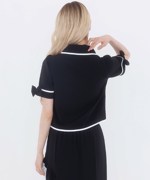 FickleBebe(フィクルベベ)の「パイピングブラウス(シャツ/ブラウス・レディース・ブラック/ホワイト・1/0)」の12枚目の写真