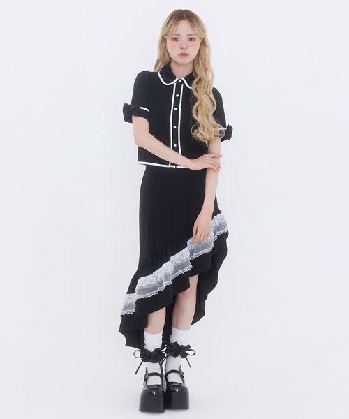 FickleBebe(フィクルベベ)の「パイピングブラウス(シャツ/ブラウス・レディース・ブラック/ホワイト・1/0)」の16枚目の写真