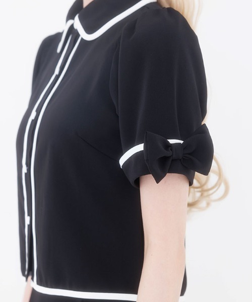 FickleBebe(フィクルベベ)の「パイピングブラウス(シャツ/ブラウス・レディース・ブラック/ホワイト・1/0)」の19枚目の写真