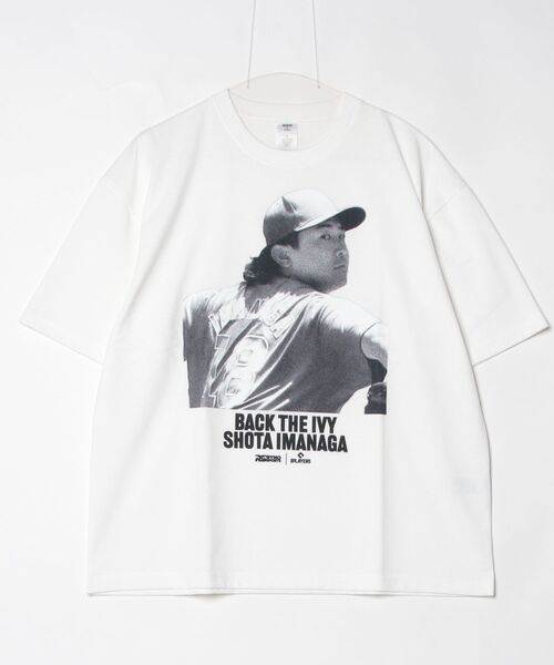 FREAK'S STORE（フリークスストア）の「MLB PLAYERS× RYNO SPORTS ×FREAK’S STORE 別注 【IMANAGA】CLOSE UP PHOTO TEE（Tシャツ/カットソー・メンズ・ブラック/ホワイト・MEDIUM/LARGE/ONE SIZE/SMALL）」の2枚目の写真