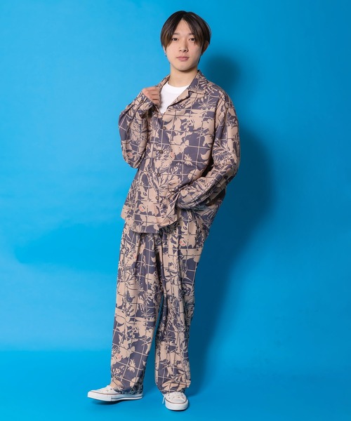 ScoLar Parity（スカラーパリティ）の「361115：メルヘン恐竜柄orレトロ障子柄 ベルト付きパンツ（その他パンツ・レディース・ブルー/チャコールグレー・M）」の6枚目の写真