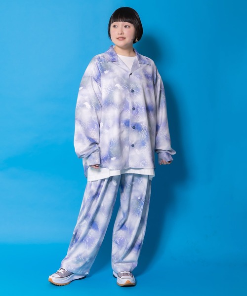 ScoLar Parity（スカラーパリティ）の「361115：メルヘン恐竜柄orレトロ障子柄 ベルト付きパンツ（その他パンツ・レディース・ブルー/チャコールグレー・M）」の11枚目の写真