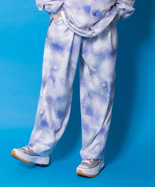 ScoLar Parity（スカラーパリティ）の「361115：メルヘン恐竜柄orレトロ障子柄 ベルト付きパンツ（その他パンツ・レディース・ブルー/チャコールグレー・M）」の12枚目の写真