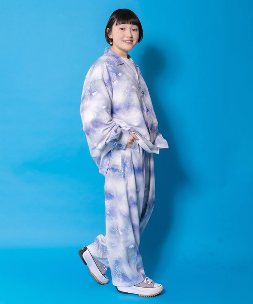 ScoLar Parity（スカラーパリティ）の「361115：メルヘン恐竜柄orレトロ障子柄 ベルト付きパンツ（その他パンツ・レディース・ブルー/チャコールグレー・M）」の15枚目の写真