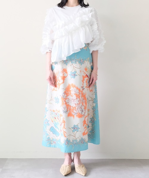 DOLLUPOOPS（ドールアップウップス）の「Yacht Panel Print Skirt(ヨットパネルプリントスカート)（スカート・レディース・ターコイズブルー/オレンジ・FREE）」の18枚目の写真