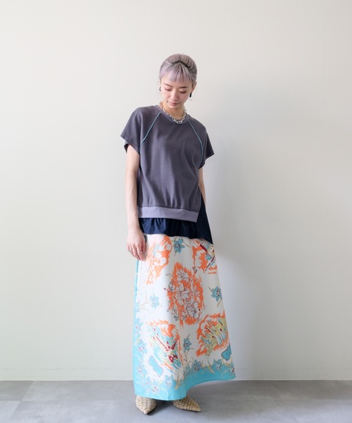 DOLLUPOOPS（ドールアップウップス）の「Yacht Panel Print Skirt(ヨットパネルプリントスカート)（スカート・レディース・ターコイズブルー/オレンジ・FREE）」の8枚目の写真