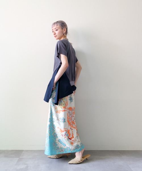 DOLLUPOOPS（ドールアップウップス）の「Yacht Panel Print Skirt(ヨットパネルプリントスカート)（スカート・レディース・ターコイズブルー/オレンジ・FREE）」の7枚目の写真