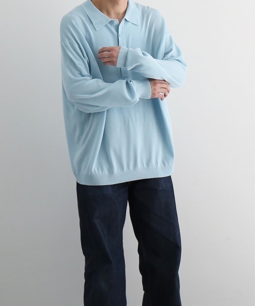 crepuscule（クレプスキュール）の「【EXCLUSIVE】crepuscule L/s polo（ポロシャツ・メンズ・ワインレッド/サックスブルー/ブラック・2/1）」の20枚目の写真