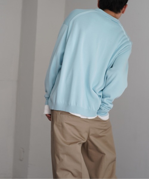 crepuscule（クレプスキュール）の「【EXCLUSIVE】crepuscule L/s polo（ポロシャツ・メンズ・ワインレッド/サックスブルー/ブラック・2/1）」の13枚目の写真