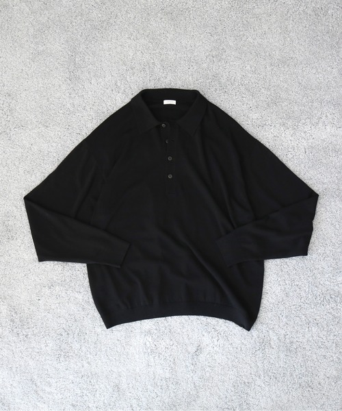crepuscule（クレプスキュール）の「【EXCLUSIVE】crepuscule L/s polo（ポロシャツ・メンズ・ワインレッド/サックスブルー/ブラック・2/1）」の9枚目の写真