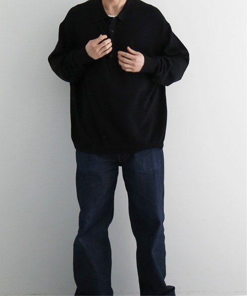 crepuscule（クレプスキュール）の「【EXCLUSIVE】crepuscule L/s polo（ポロシャツ・メンズ・ワインレッド/サックスブルー/ブラック・2/1）」の7枚目の写真