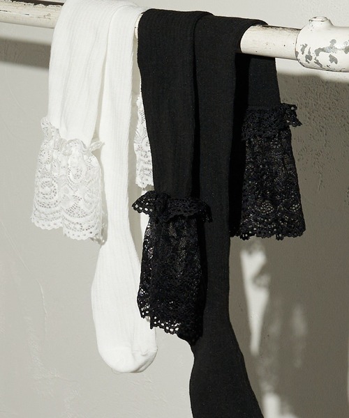 RAY CASSIN(レイカズン)の「レース付きソックス(ソックス/靴下・レディース・アイボリー/ブラック・FREE)」の3枚目の写真