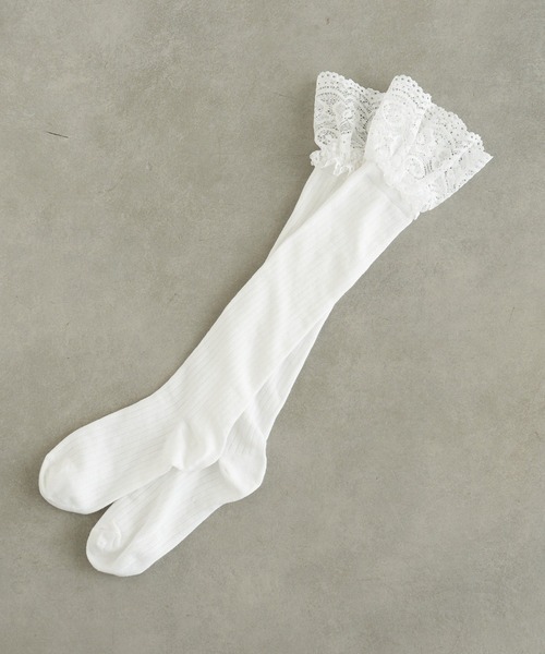 RAY CASSIN(レイカズン)の「レース付きソックス(ソックス/靴下・レディース・アイボリー/ブラック・FREE)」の4枚目の写真