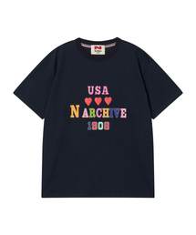 [コレクションライン] 90年代スポーツオマージュヴィンテージ半袖Tシャツネイビー