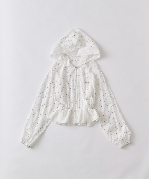 OLIVE des OLIVE（オリーブデオリーブ）の「ペプラムマンパ（パーカー・レディース・ホワイト/オフホワイト・FREE）」の3枚目の写真