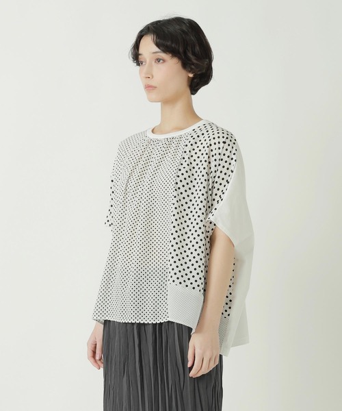 ZUCCa（ズッカ）の「(S)MIX DOTS（Tシャツ/カットソー・レディース・ブラック/ネイビー/ホワイト・M size）」の9枚目の写真