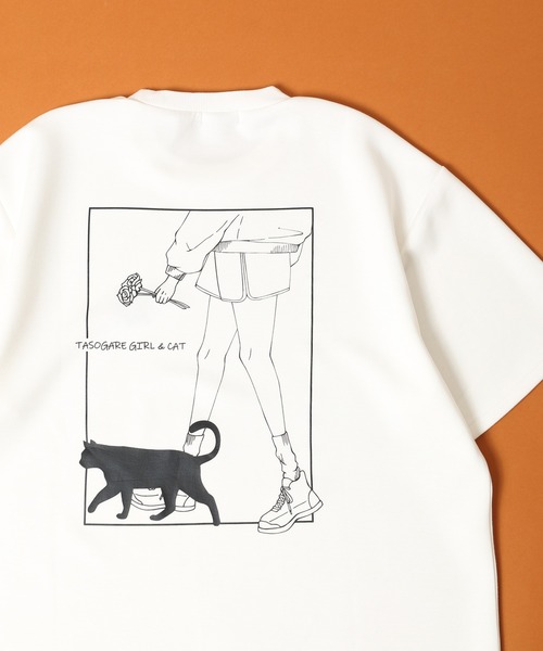 FUNALIVE(ファンアライブ)の「接触冷感クールポンチ ワンポイントネコ刺繍 TASOGARE 半袖Tシャツ(Tシャツ/カットソー・メンズ・ホワイト系1/ホワイト系2/ブラック系2/ブラック系1/ライトグレー系2/ライトグレー系1・M/L)」の1枚目の写真