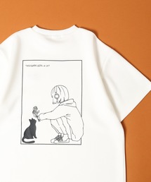 接触冷感クールポンチ ワンポイントネコ刺繍 TASOGARE 半袖Tシャツ
