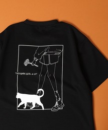 接触冷感クールポンチ ワンポイントネコ刺繍 TASOGARE 半袖Ｔシャツ