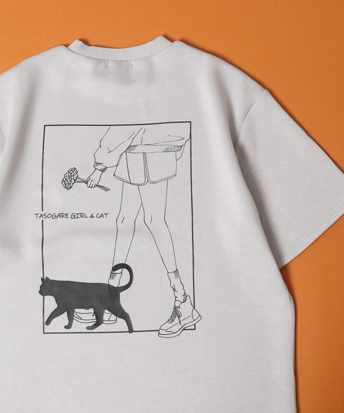 FUNALIVE(ファンアライブ)の「接触冷感クールポンチ ワンポイントネコ刺繍 TASOGARE 半袖Tシャツ(Tシャツ/カットソー・メンズ・ホワイト系1/ホワイト系2/ブラック系2/ブラック系1/ライトグレー系2/ライトグレー系1・M/L)」の5枚目の写真