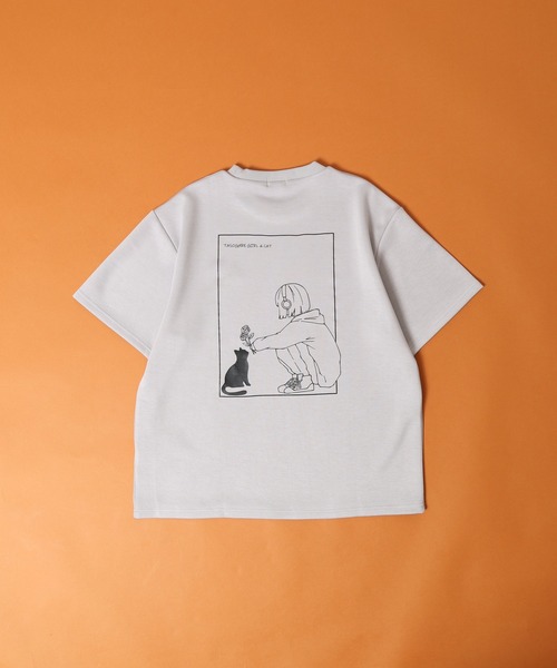 FUNALIVE(ファンアライブ)の「接触冷感クールポンチ ワンポイントネコ刺繍 TASOGARE 半袖Tシャツ(Tシャツ/カットソー・メンズ・ホワイト系1/ホワイト系2/ブラック系2/ブラック系1/ライトグレー系2/ライトグレー系1・M/L)」の12枚目の写真
