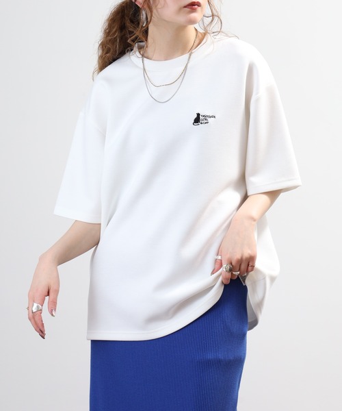 FUNALIVE(ファンアライブ)の「接触冷感クールポンチ ワンポイントネコ刺繍 TASOGARE 半袖Tシャツ(Tシャツ/カットソー・メンズ・ホワイト系1/ホワイト系2/ブラック系2/ブラック系1/ライトグレー系2/ライトグレー系1・M/L)」の15枚目の写真
