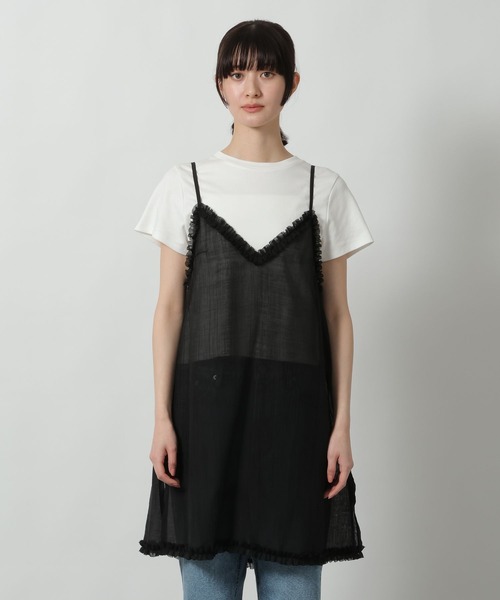 LAKOLE（ラコレ）の「シアーフリルミニキャミワンピース / 663173（ワンピース・レディース・サックスブルー/ブラック/アイボリー・FREE）」の12枚目の写真