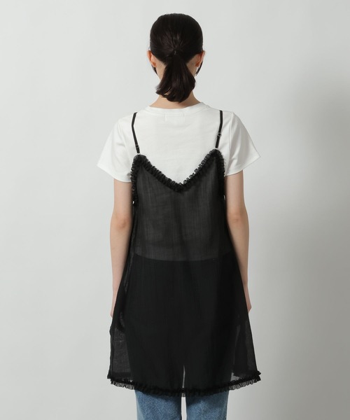 LAKOLE（ラコレ）の「シアーフリルミニキャミワンピース / 663173（ワンピース・レディース・サックスブルー/ブラック/アイボリー・FREE）」の14枚目の写真