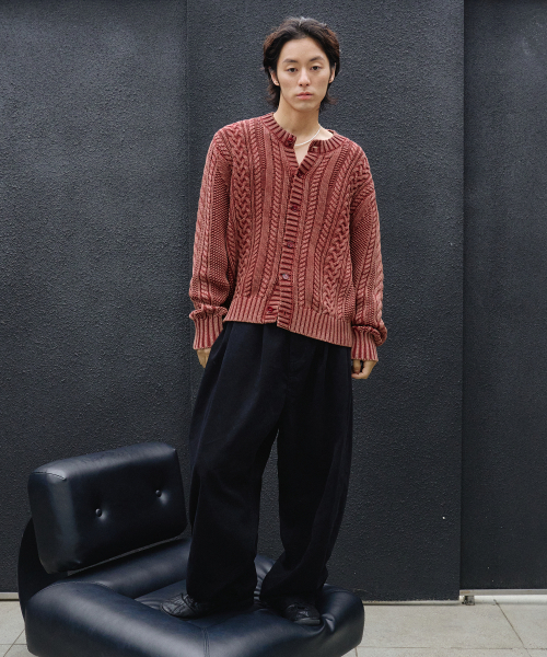 NOUN(ノウン)の「faded cable knit (red)(カーディガン/ボレロ・メンズ・その他・1/2)」の8枚目の写真