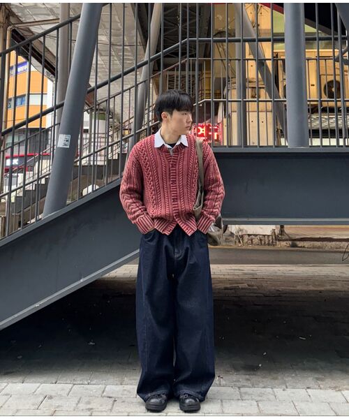 NOUN(ノウン)の「faded cable knit (red)(カーディガン/ボレロ・メンズ・その他・1/2)」の6枚目の写真