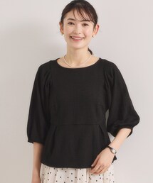 【洗濯機OK】シャーリングジャカードトップス