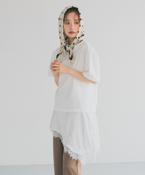 mysty woman（ミスティウーマン）の「ドット柄スカーフ 727814（ストール/ショール・レディース・オフホワイト/ブラック・FREE）」の21枚目の写真