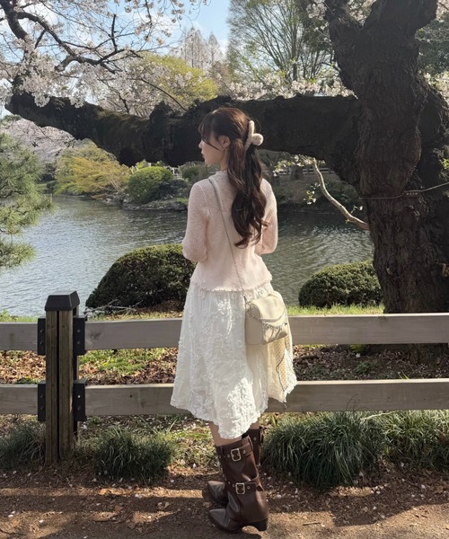 mellowneon（メロウネオン）の「2way立体フラワースカート/チュニック/ワンピース（スカート・レディース・ホワイト/ブラック・FREE）」の22枚目の写真