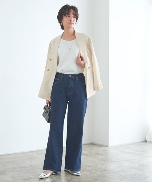 RASW（ラス）の「【Akaneさんコラボアイテム】[RASW]ウォッシャブルリネンタッチジャケット（テーラードジャケット・レディース・キナリ/ブラック・M/LL/L）」の15枚目の写真