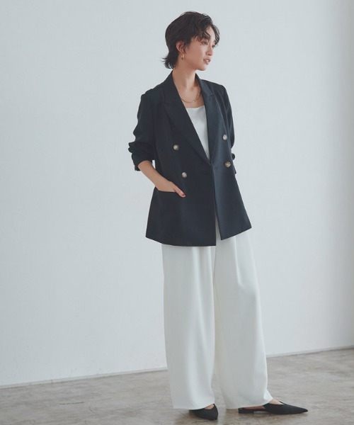 RASW（ラス）の「【Akaneさんコラボアイテム】[RASW]ウォッシャブルリネンタッチジャケット（テーラードジャケット・レディース・キナリ/ブラック・M/LL/L）」の22枚目の写真