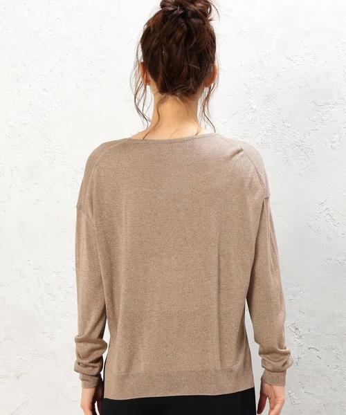 green label relaxing(グリーンレーベルリラクシング)の「KF JUS C/N WIDE スリット PO ニット◆(ニット/セーター・レディース・オフホワイト/モカ/ネイビー・FREE)」の4枚目の写真