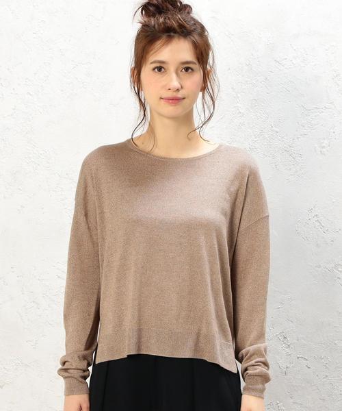 green label relaxing(グリーンレーベルリラクシング)の「KF JUS C/N WIDE スリット PO ニット◆(ニット/セーター・レディース・オフホワイト/モカ/ネイビー・FREE)」の5枚目の写真